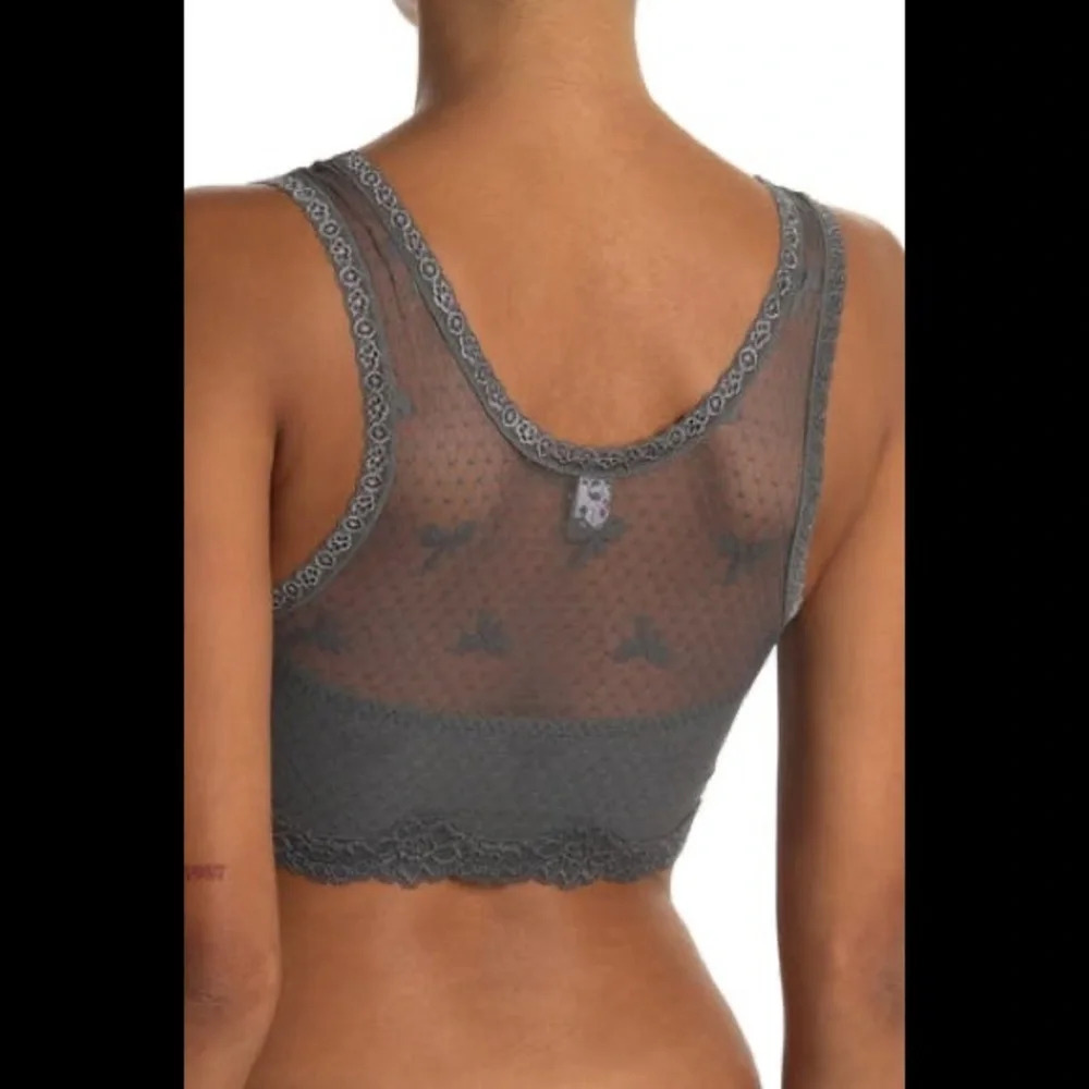 WISHLIST Sheer Bow Dot Lace Bralette - Picture 4 of 10